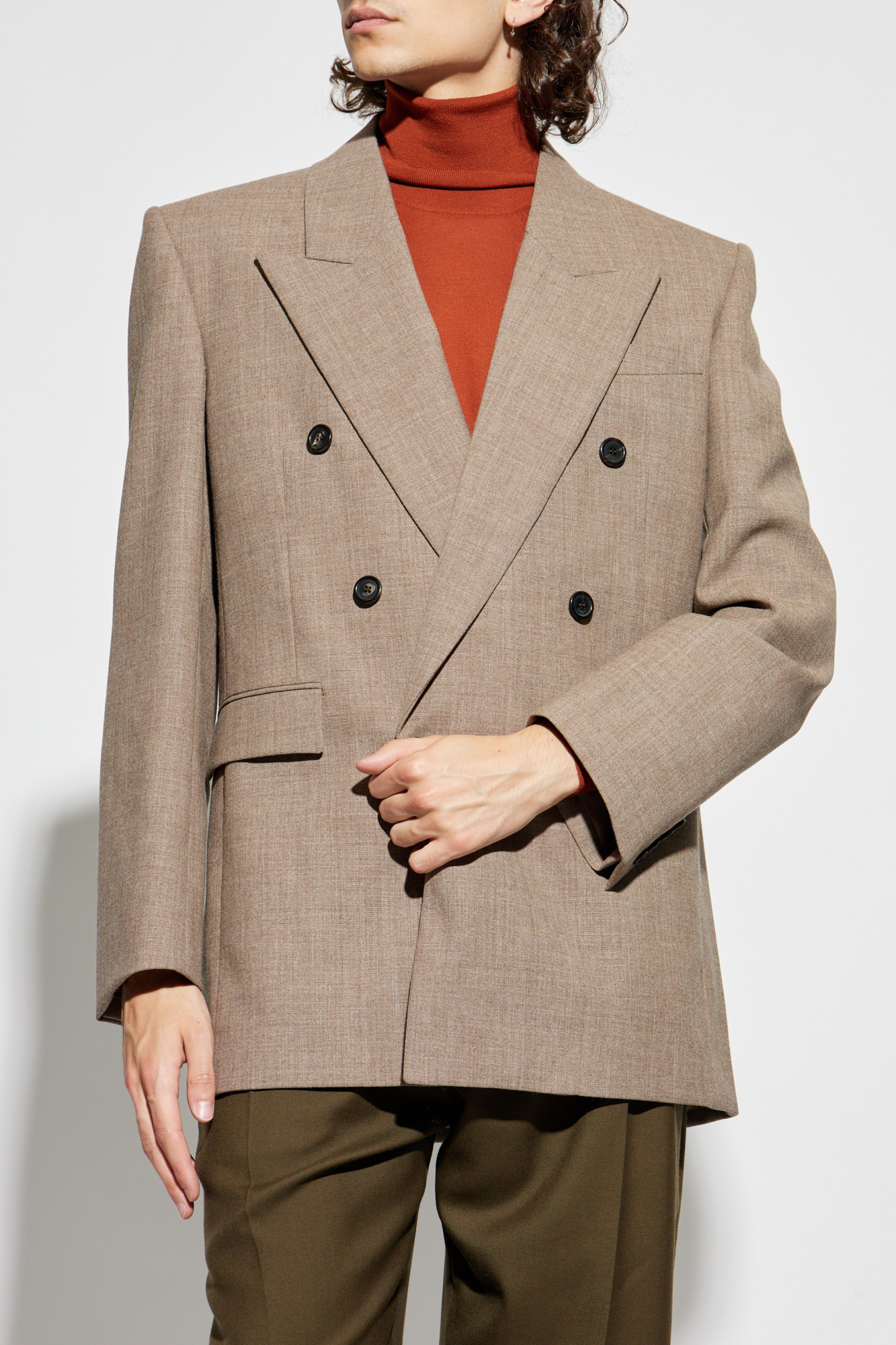 ジャケット SAINT LAURENT TWO TONE WOOL BLAZER Saint Laurent Two Tone Wool Blazer | italist